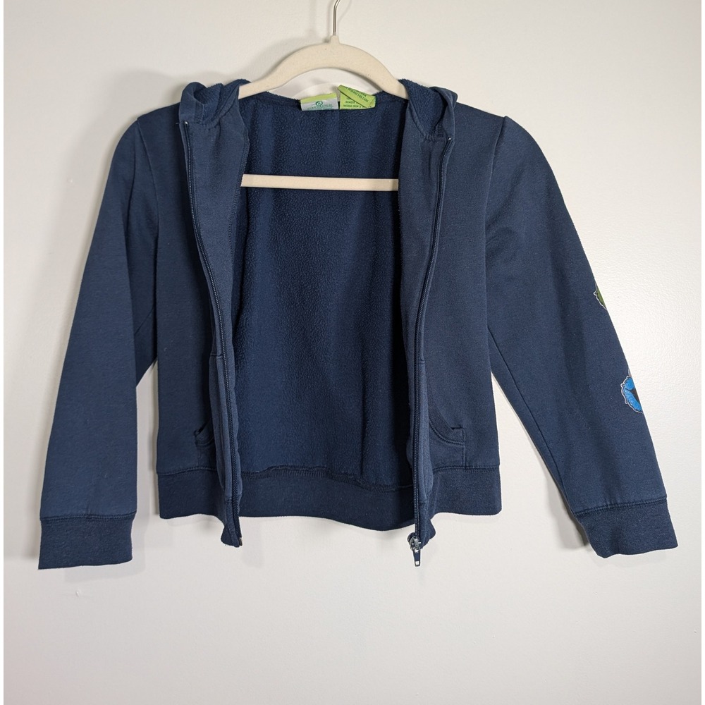 Sesame Street Elmo Oscar Cookie Monster Navy Blue Zip Up Hoodie Kids M 10/12 - Picture 3 of 9